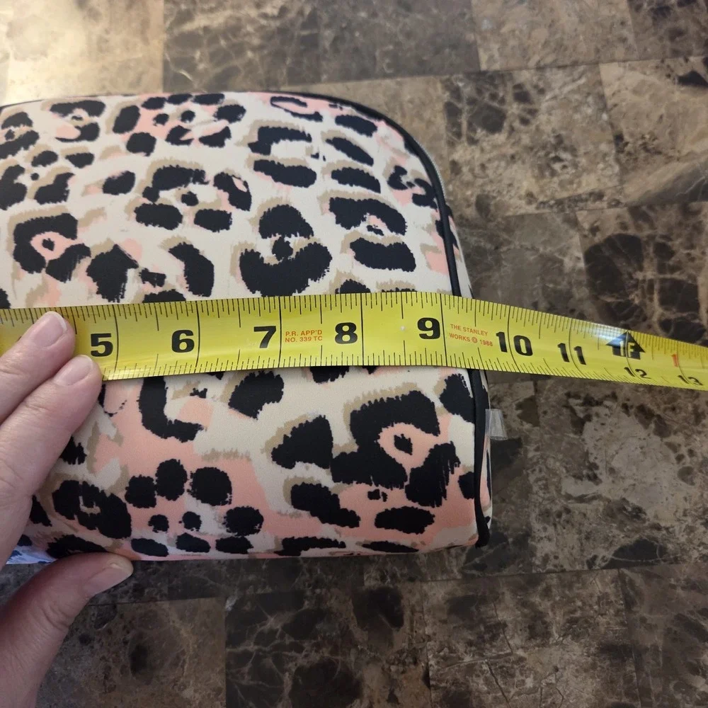 Once Upon a Rose cheetah leopard print make up travel cosmetics pouch bag NWT